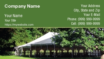 example of a good party rental business card